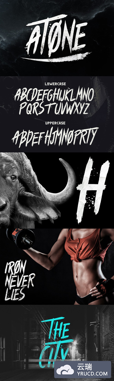 霸气的笔刷效果字体 Atone - Brush Font