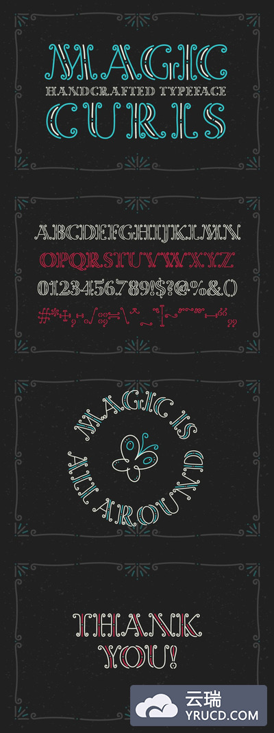 魔幻卷曲装饰的字体 Decorative font "Magic Curls"