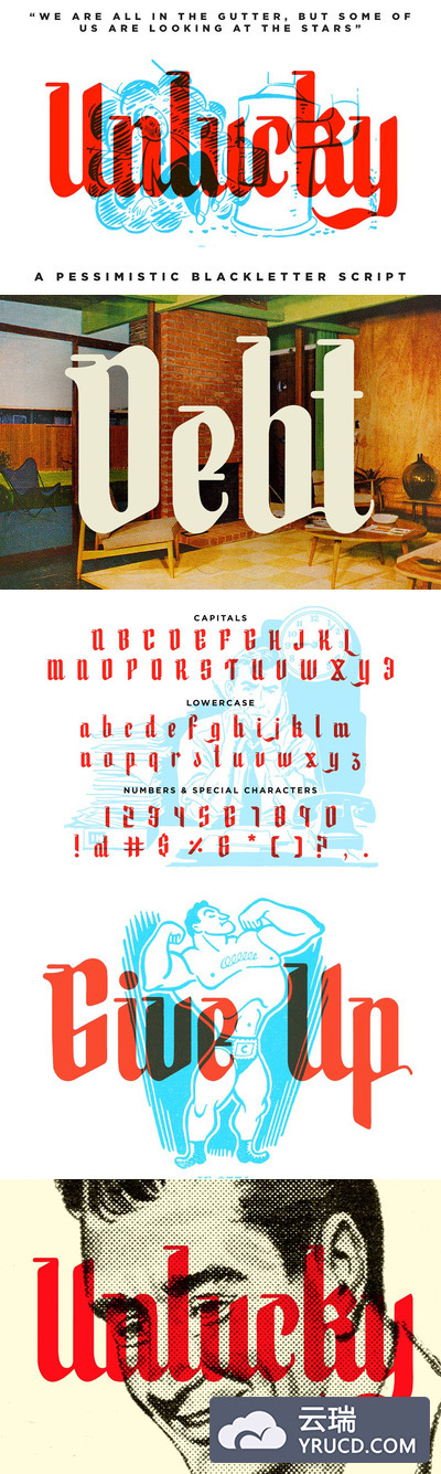 恐怖的字体 Unlucky - BlackLetter Font