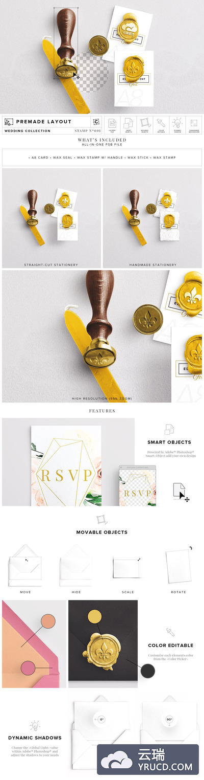 高贵的婚礼logo图形符号印章设计样机[PSB]