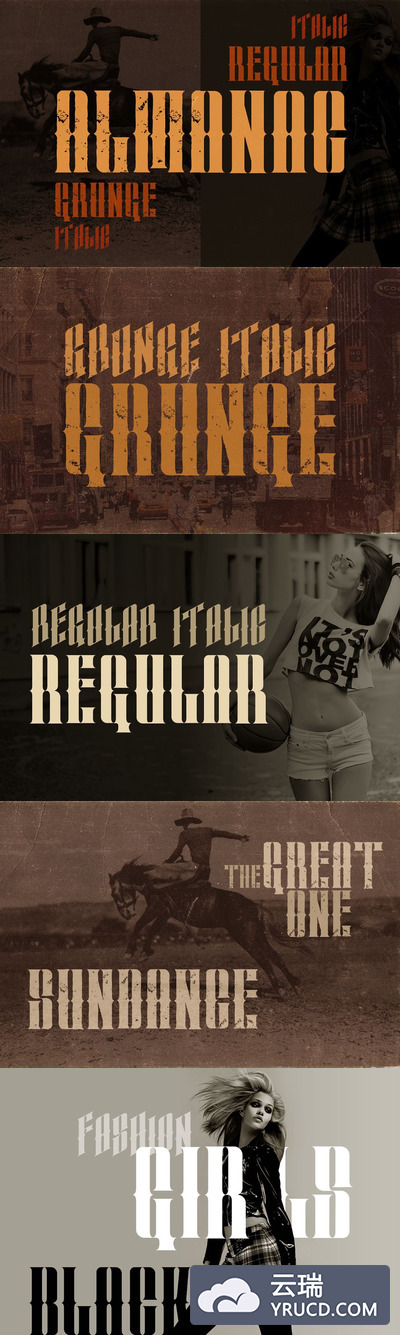 经典样式字体 Almanac - 4 Vintage Style Fonts