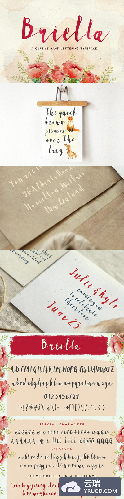 粗犷手绘字体 Briella Script