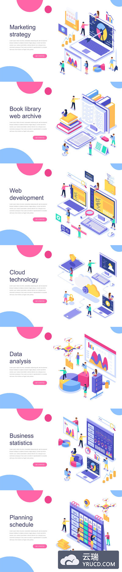 矢量 | 营销战略现代设计等距概念元素创意PART-1