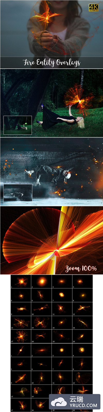 4K火焰实体叠层背景  4K Fire Entity Overlays