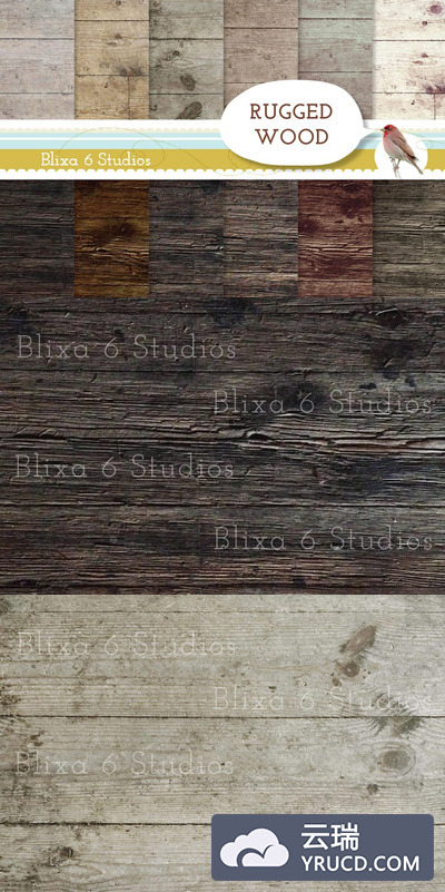 坚固耐用的木质纹理 Rugged Wood Textures