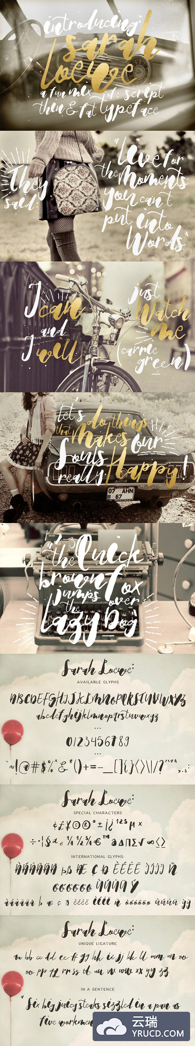 手绘英文脚本字体 Sarah Loewe Script