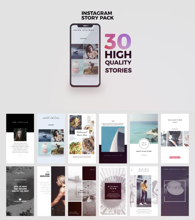 30个动态的 Instagram 专题动态视频广告banner模板[AEP]
