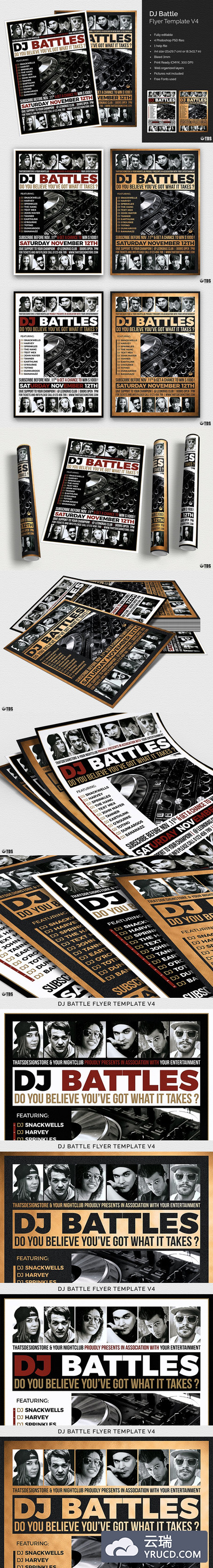 DJ对抗活动海报传单模板 DJ Battle Flyer PSD V4