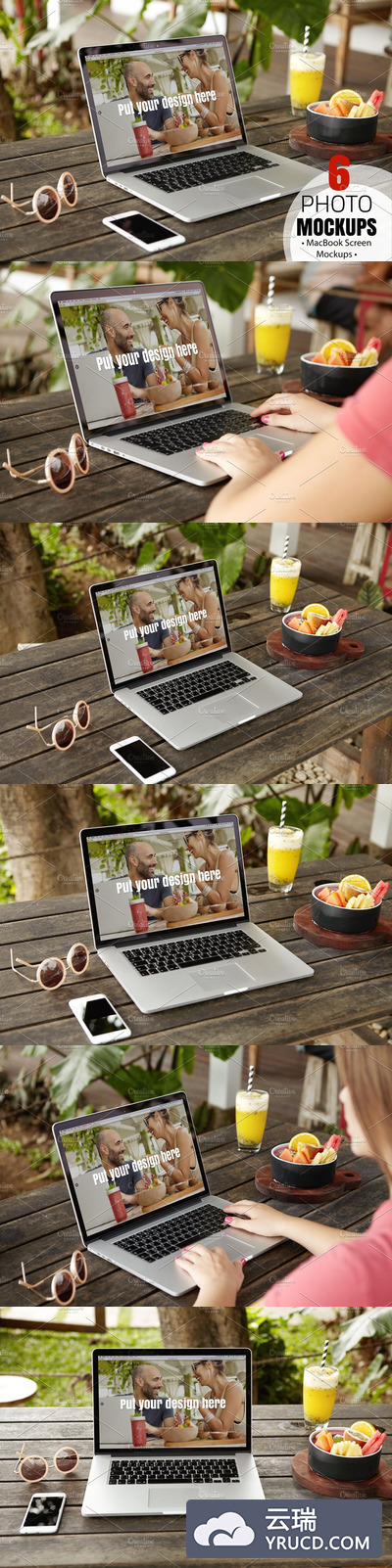 小资文艺休闲场景的MacBook样机 MacBook Screen Mockups