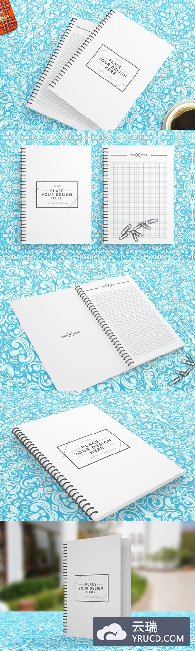 笔记本样机模板 Notepad Mockups