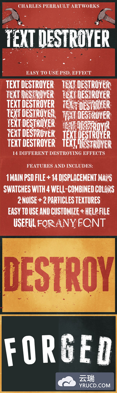 文字破损的PS图层样式 Text Destroyer