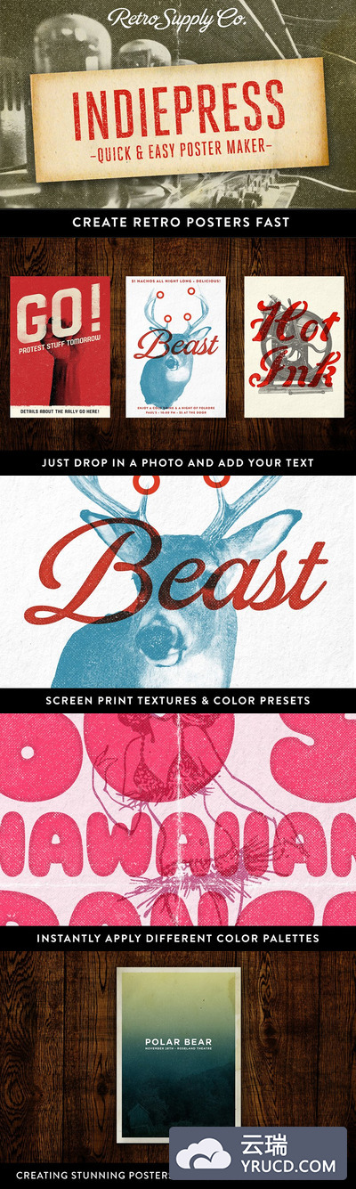 快速海报制作图层样式 IndiePress - Quick Poster Maker