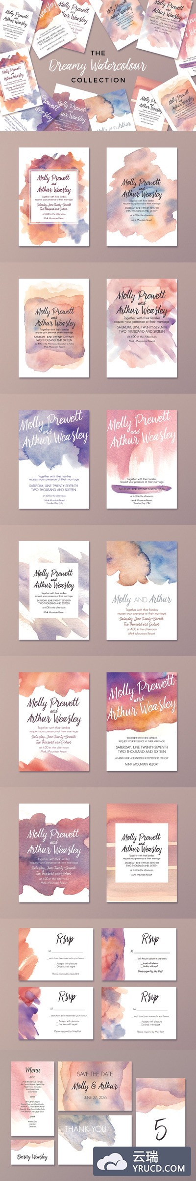 梦幻的水彩素材合集 The Dreamy Watercolour Collection