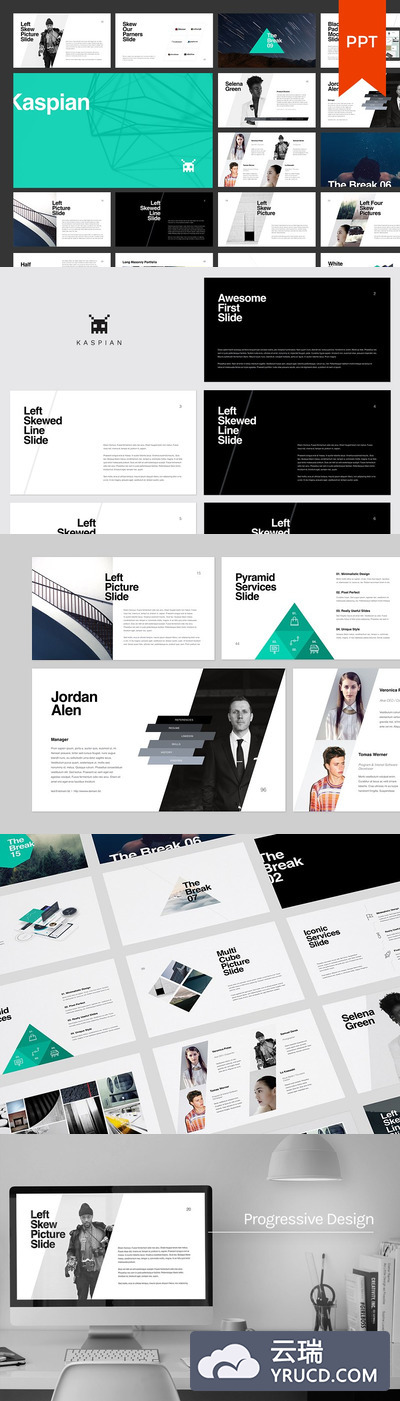 设计感很强的PPT模板 KASPIAN PowerPoint Presentation