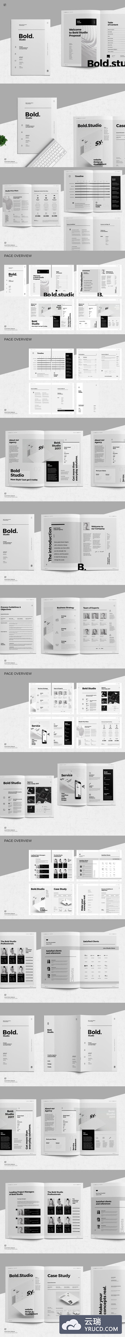 高品质的专业时尚高端的提案品牌手册画册楼书杂志设计模板