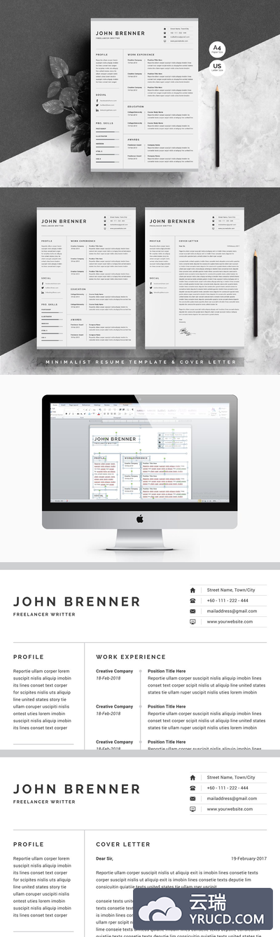 极简主义简历模板 Minimalist Resume