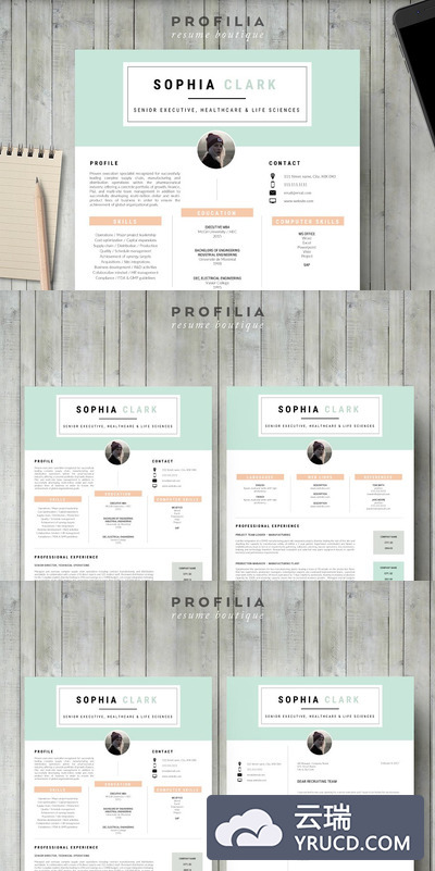 简约的简历模板 Word Resume & Cover letter Template