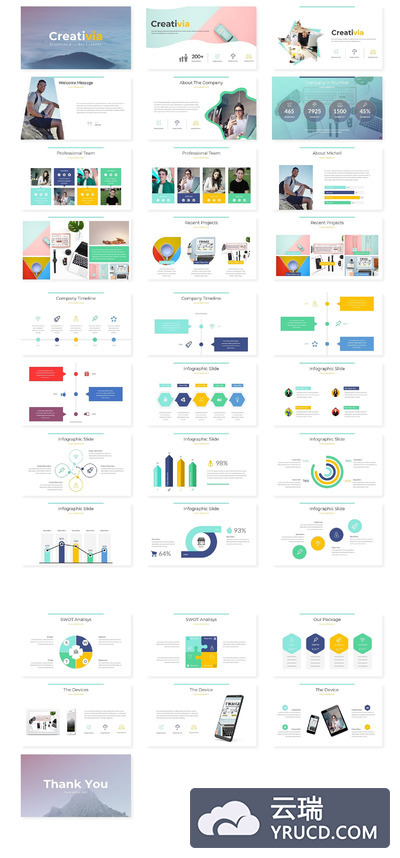 极简主义多功能的PPT模板下载 Creativia - Powerpoint Template [pptx]