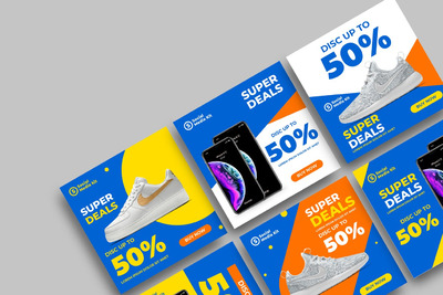 高品质的时尚多用途的简约清新设计感很强的社交媒体banner海报宣传单DM设计模板