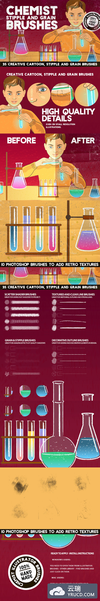 特别的Ai笔刷 CHEMIST Illustrator Brushes