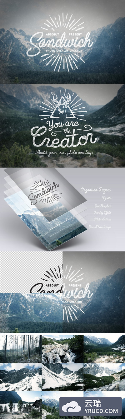 照片叠加创作者样式设计模板 Sandwich - Photo Overlays Creator