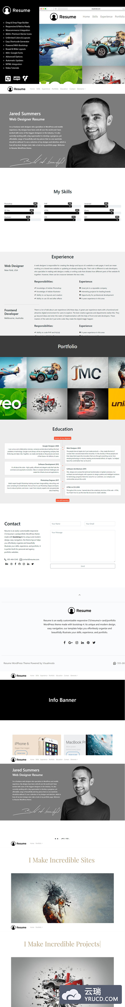 WordPress简历模板 CV & Resume WordPress Theme