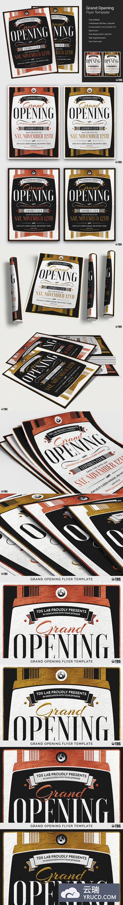 高端的开业海报传单模板 Grand Opening Flyer PSD