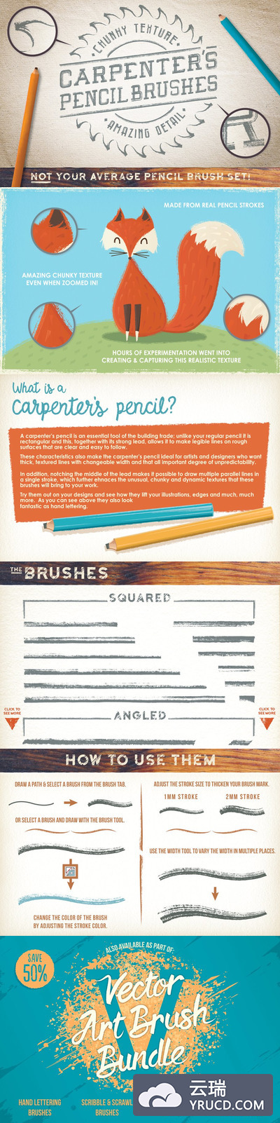 木匠的铅笔刷 Carpenter's Pencil Brushes