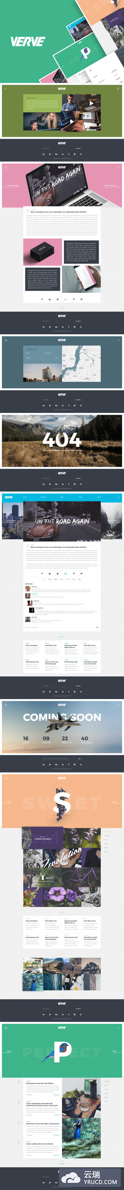 时尚的简约博客和杂志PSD模板