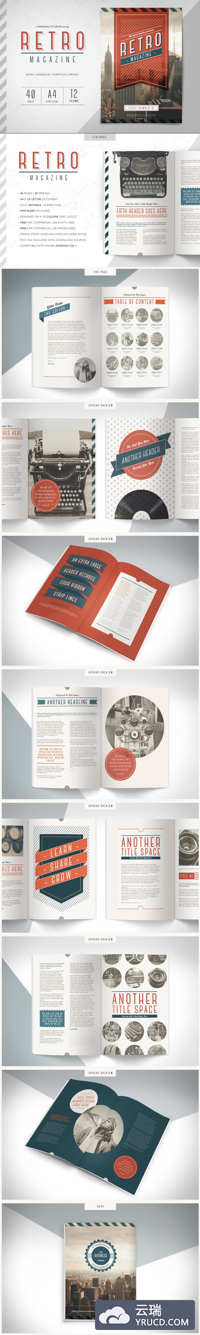 经典的杂志模板 RETRO | Magazine