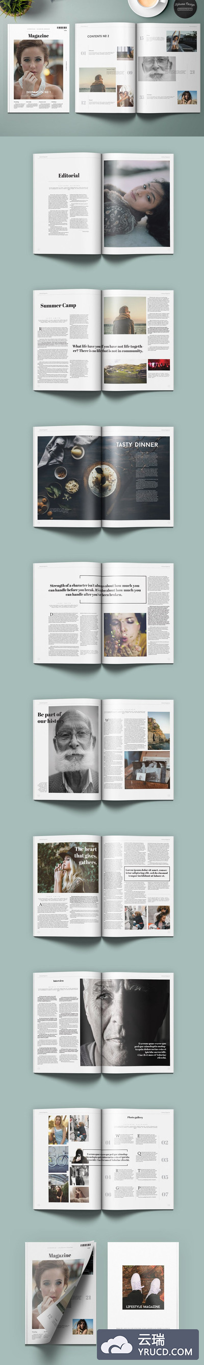 时尚上流的生活方式介绍的画册杂志模板 Lifestyle Universal Magazine