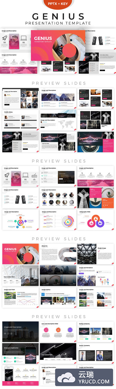 独特的创造性Keynote演示模板下载 Genius Presentation Template [key,pptx]