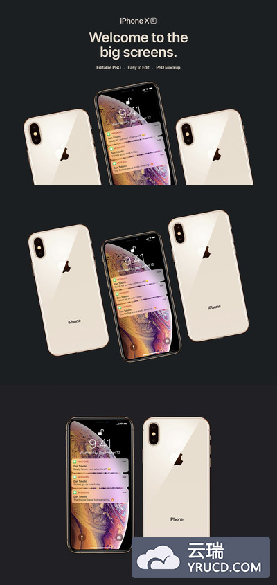 全新iPhone XS样机展示模型mockups