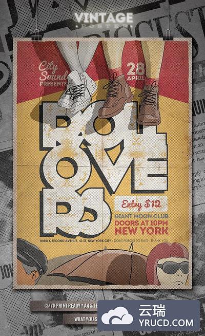 怀旧半色调海报模板 Vintage Poster / Flyer - III