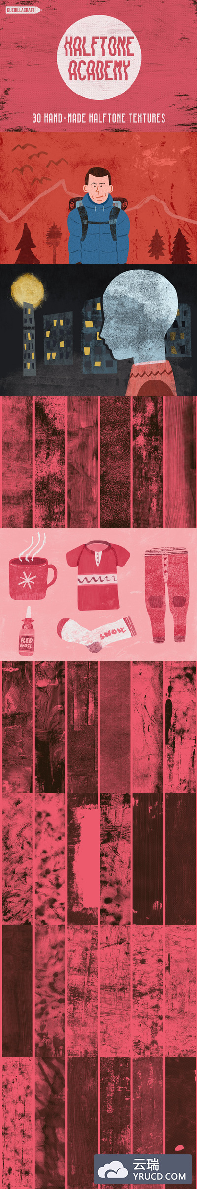 30半色调学院纹理 30 Halftone Academy Textures