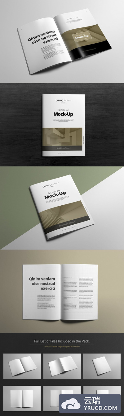 时尚的A4尺寸画册样机 Brochure Mock-Up / A4 Portrait