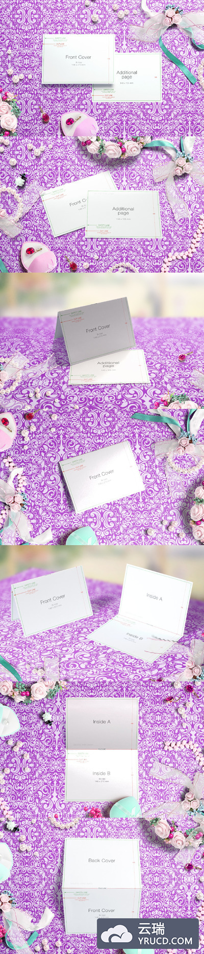 婚礼卡片样机 Wedding Greeting Cards mockups v.4