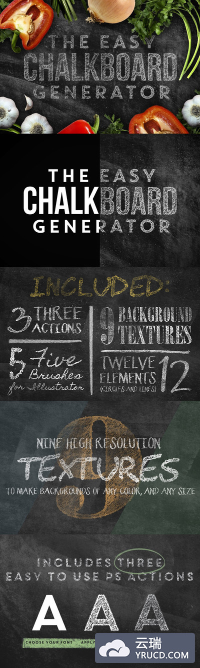 黑白字图层样式 Chalkboard Generator