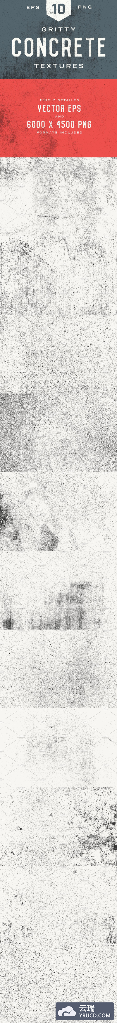 坚韧不拔的混凝土背景纹理素材 Gritty Concrete Textures