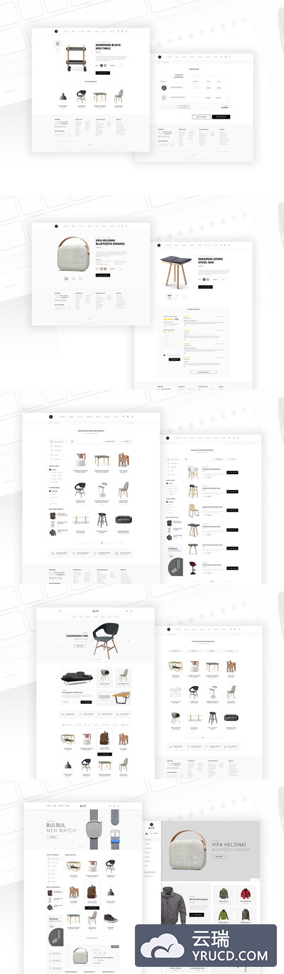 UI Kits | Alit - 极简主义电子商务PSD模板