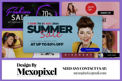 高品质的时尚打折sale促销折扣横幅banner海报PSD设计模板