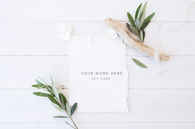 5x7 寸卡片照片展示样机 5x7 stationery card mock up - Jpeg