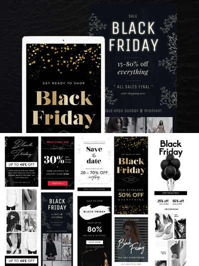 黑色星期五邮件广告模板 8 Black Friday Email Templates