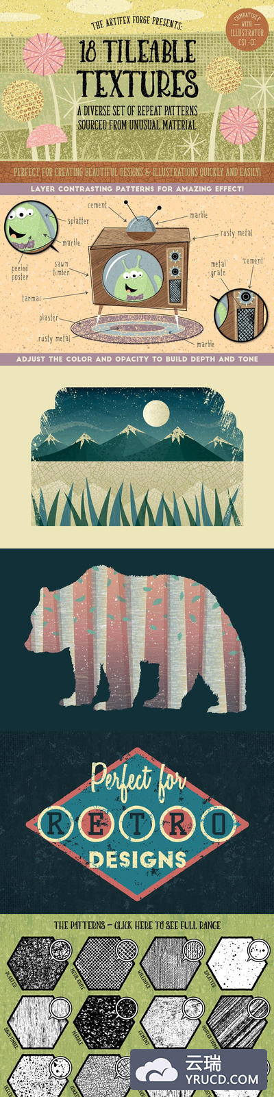 经典纹理背景素材 Tileable Texture - Repeat Patterns