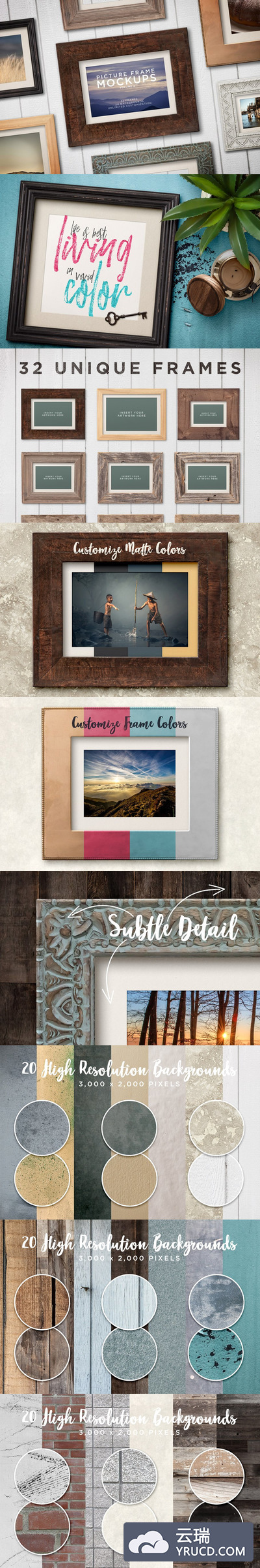 复古怀旧厚重的画框样机 Picture Frame Mockups Volume 2