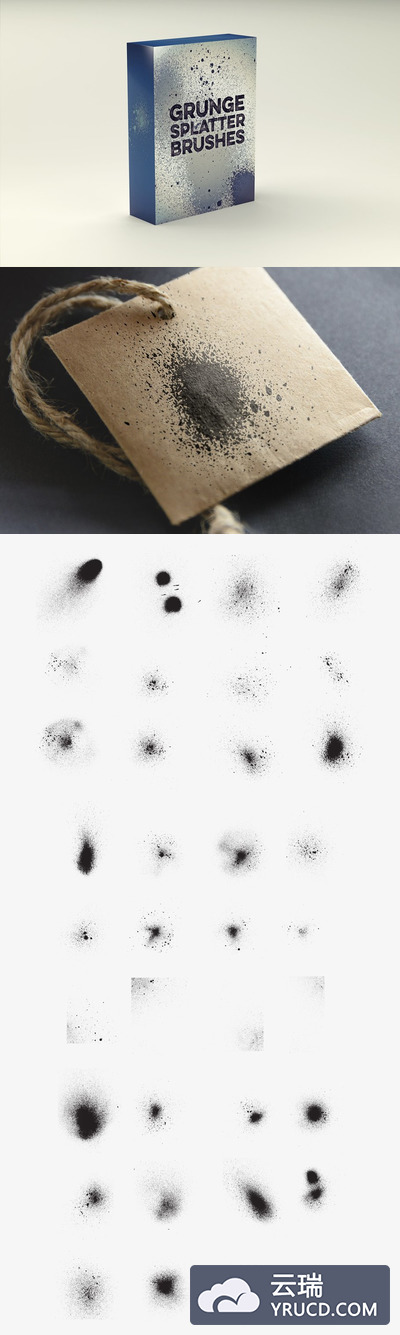 粗糙的纹理笔刷 Grunge Splatter Brushes