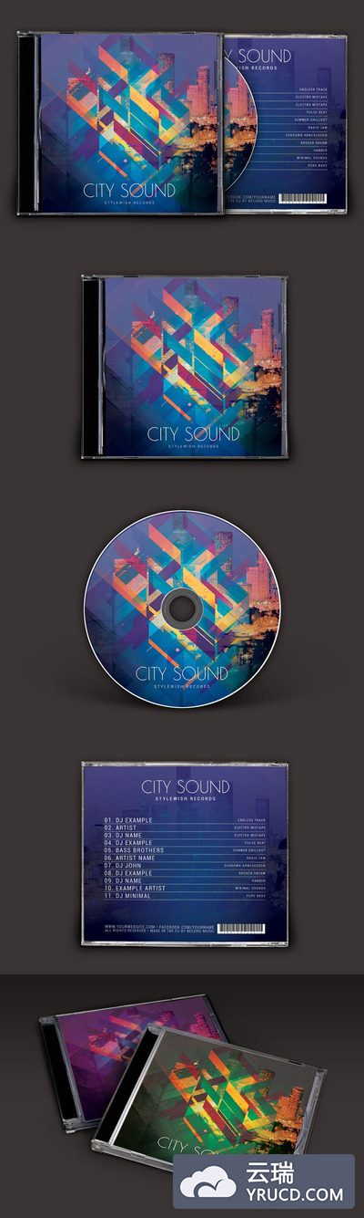 城市乐队CD封面模板 City Sound CD Cover Artwork