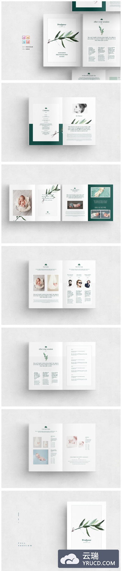 新生寓意的大图杂志画册模板 Newborn Photography Magazine