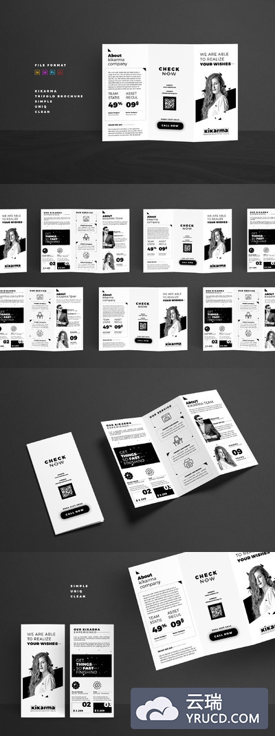 时尚三折页画册模板 Tri Fold brochure