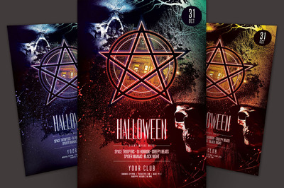 万圣节海报模版 Halloween Flyer Template